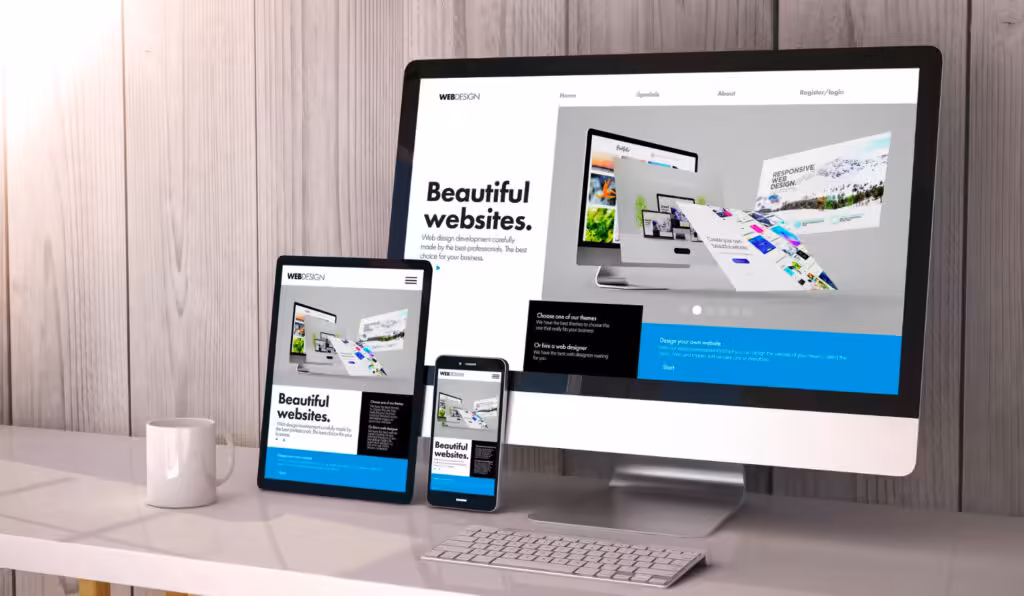 digital generated devices desktop responsive cool website builder design screen all screen graphics are made up 3d rendering