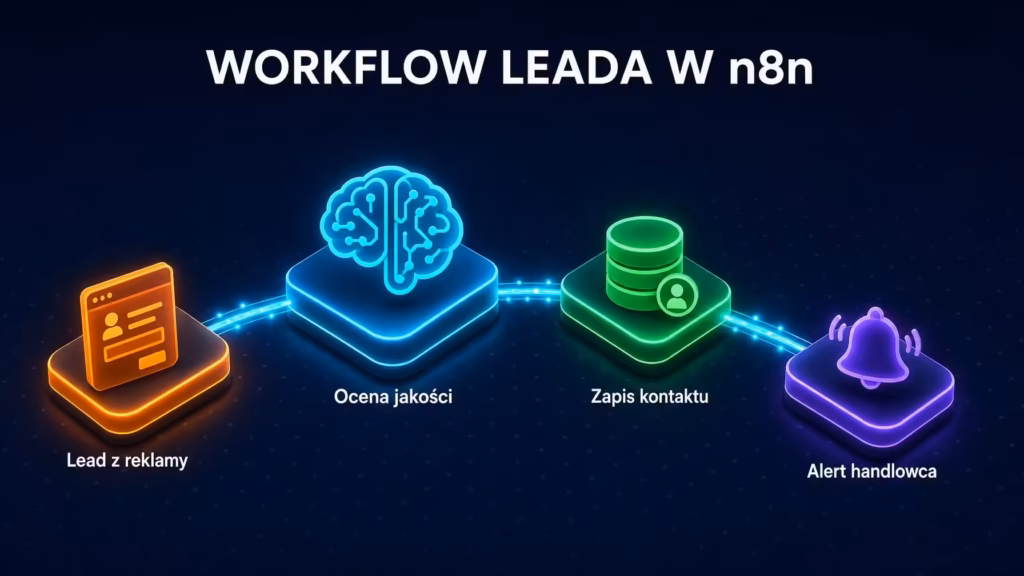 Workflow obsługi leada z kampanii w n8n - od formularza po powiadomienie handlowca 