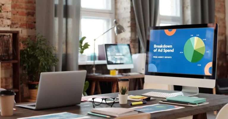 Specjalista analizujący pierwszą kampanię Google Ads na laptopie